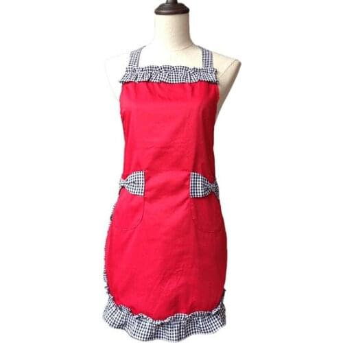 Lovely Cute Kitchen Aprons Woman with Pockets Avental de Cozinha Divertido Tablier Cuisine Pinafore Apron