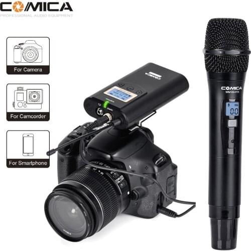 CoMica CVM-WM100H Professional Wireless Handhold Microphone 48 Channels 100M Work Range Mic for Camera Smartphone IPhone Samsung