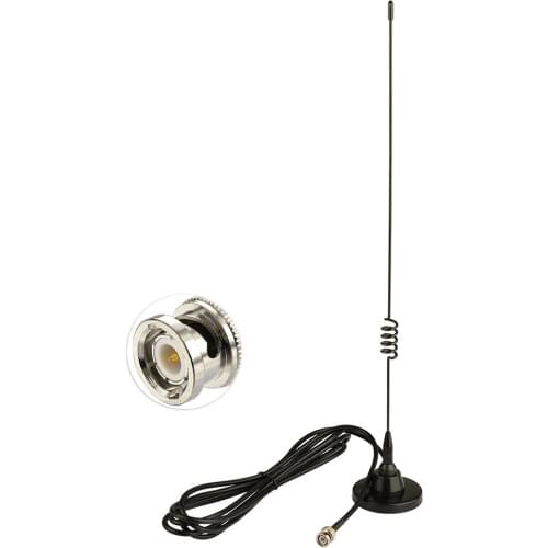 Superbat 136-174MHZ 400-470MHZ Handheld Ham Radio Scanner Antenna BNC Plug Dual Band Magnetic Base Antenna for Uniden BC75XLT BC