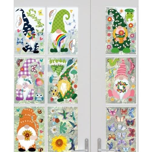 Happy Easter Day Wall Sticker Pvc Self Adhesive Bunny Carrot Dwarf Shape Cute Faceless Doll Wall Stickers Can Be Removed Decor 1