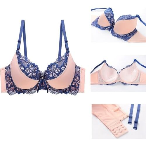 Sexy Bra Plus Size Lingerie Femme Lace Push Up Bra Patchwork Brassiere Bralette Large Cup Big Size Underwire Bras For Women