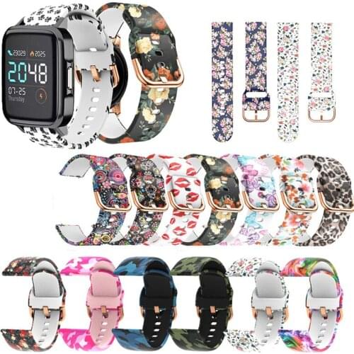20mm Printing Silicone Watchband for Haylou LS02 for Samsung Huami Garmin Camo Soft Band Strap