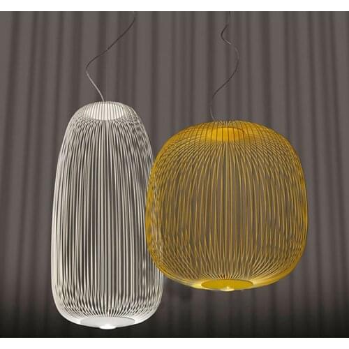 Nordic Foscarini Spokes 1/2 Chandelier Creative Metal cage pendant light Dining Room Kitchen Suspension lamp Fixtures