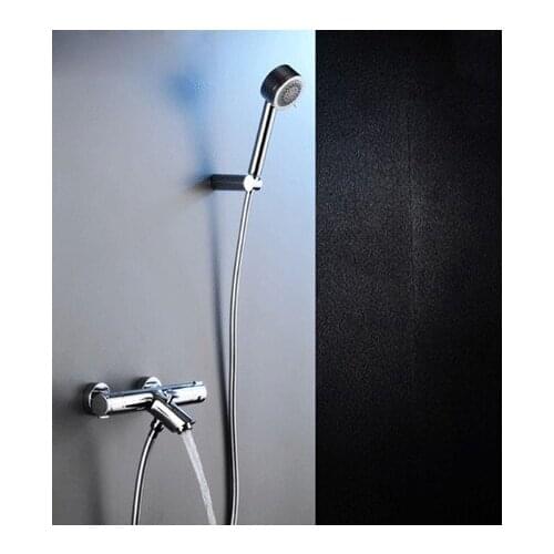 Modern Solid Brass Bath Shower Faucet Sets Wall Mounted rmostatic Bathroom Bath Shower Mixer Tap Bend Angle Chrome Finished
