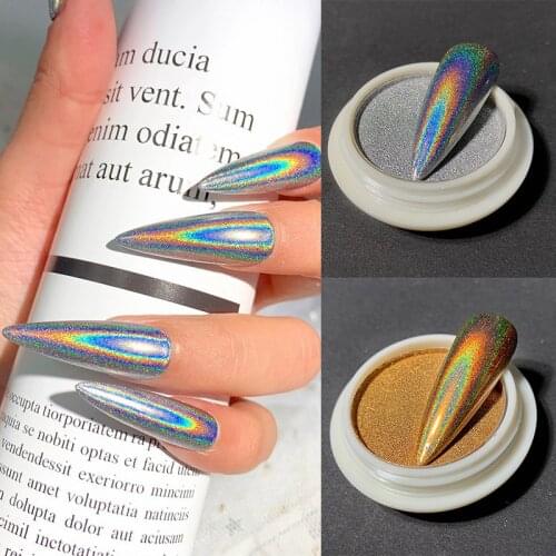 Solid Holographics Nail Powders Super Shiny Nail Glitter Polishing Chrome Pigment Dust Laser Nail Art Decorations