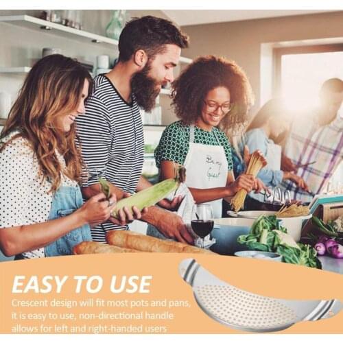 Steel Baffle Drainer Pan Pot Strainer Practical Kitchen Pot Tool For Home Pan Strainer Tool Drainer Draining V6D4