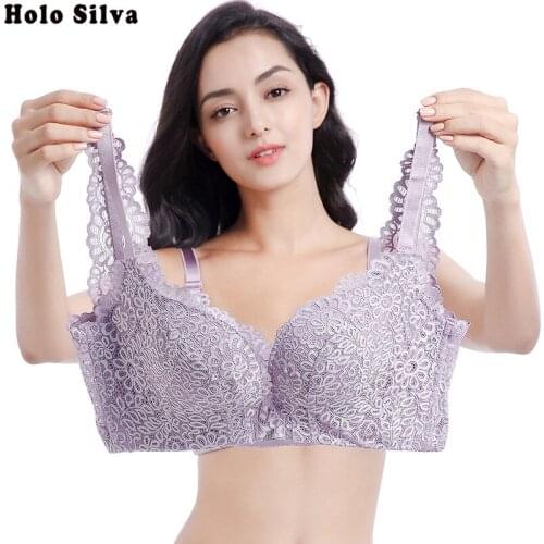 Women Sexy Bra Front Closure Lace Bra Floral Lace Bralette Underwear Seamless Wireless Padded Bra Sexy Lingerie Transparent Bras
