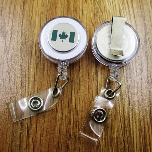 Canadian Flag ID Badge Reel for Docter Nurse Teacher Student retractable recoil id badge holder work fun