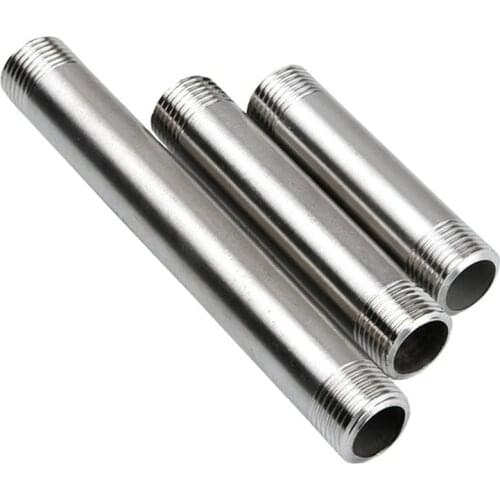 1/8" 1/4" 3/8" 1/2" 3/4" 1" BSP Male Thread 304 Stainless Steel Nipple Pipe Coupling Fitting 60 80 100 150 200 300mm Length