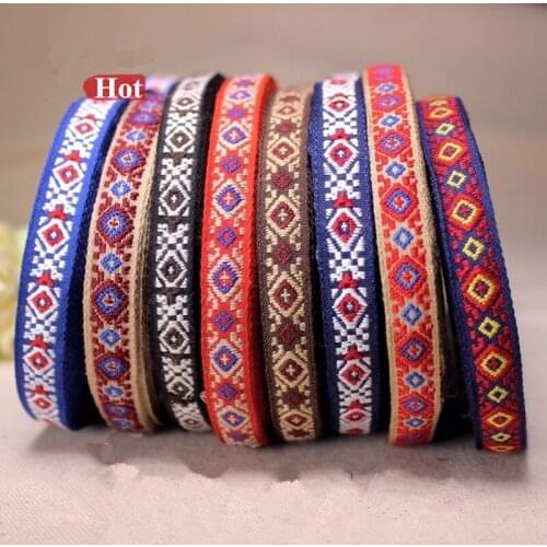 10 yards 1cm Wide colors ethnic lace trim cotton for sewing fabric -DC