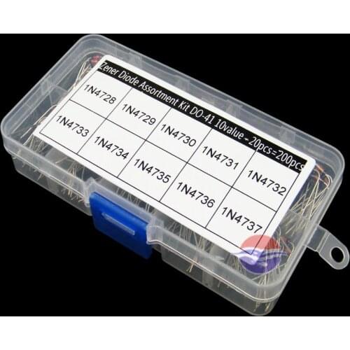 10Values x 20pcs Zener Diode Assortment diy kit Electronic set pack 3.3V 3.6V 3.9V 4.3V 4.7V 5.1V 5.6V 6.2V 6.8V 7.5V