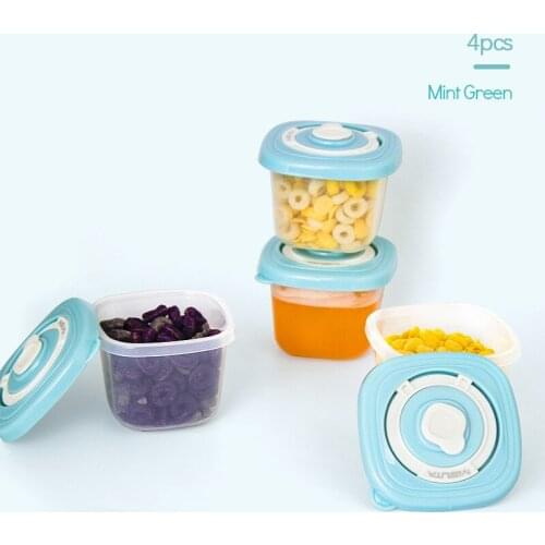 4pcs 120ML Baby Food Supplementary Box Timing Function Fresh-keeping Air-tight Sealed Baby Care Outdoor Snack Container