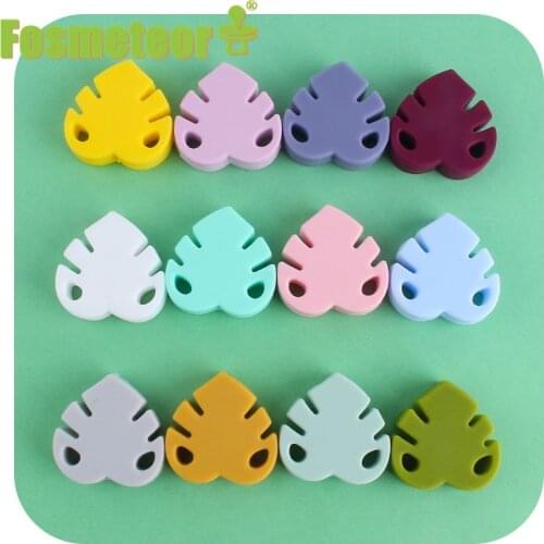 Fosmeteor 5pcs Cartoon Silicone Beads BPA Free Banana Leaf Pearl Teething Toys Baby DIY Animal Rodent Silicone Baby Teether