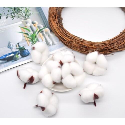 6Pcs Artificial Kapok Head Natural Dried Flower Flowers Plants Wall Decor Wedding for Decoration Vase Party Home Accessories