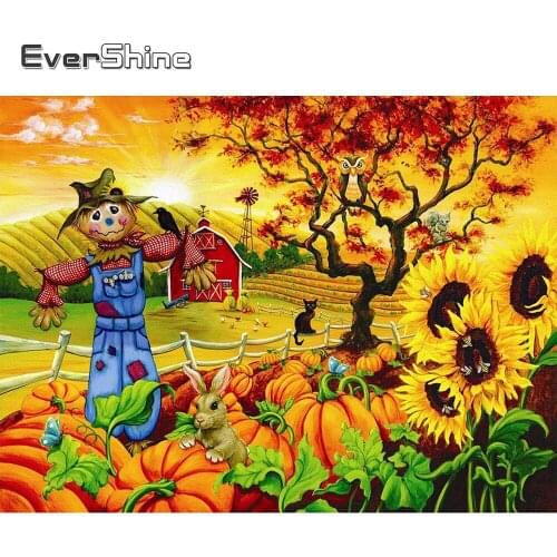 EverShine Diamond Painting Full Square Sunflower Diamond Embroidery Farm Rhinestones Mosaic Cross Stitch Thanksgiving Wall Decor
