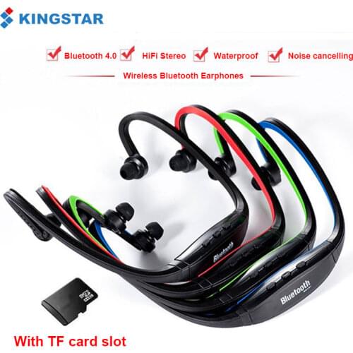 KINGSTAR Wireless Headphones Bluetooth Music Stereo Earphones With Microphone + Micro SD Card Slot Waterproof Sport Headset