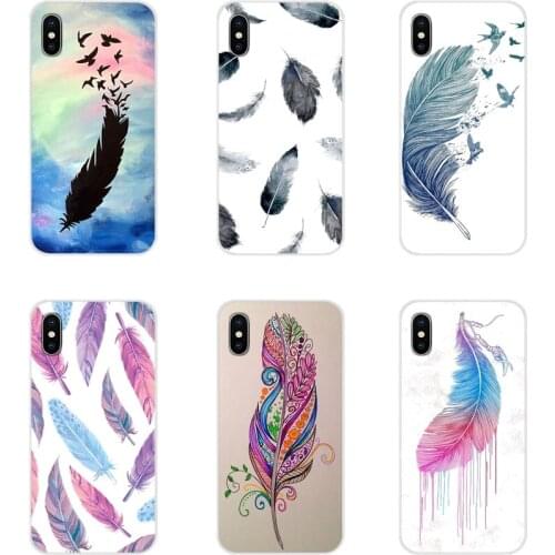 Phone Cases Covers Colorful Watercolors Feathers For Huawei G7 G8 P7 P8 P9 P10 P20 P30 Lite Mini Pro P Smart Plus 2017 2018 2019