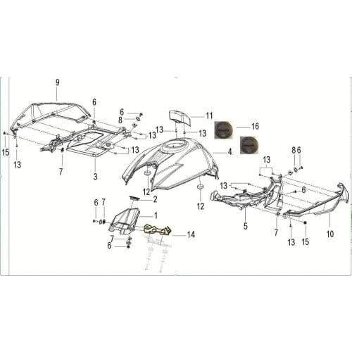 Fuel tank cover fuel tank guide board page of Benelli BJ600GS BJ600GS-A