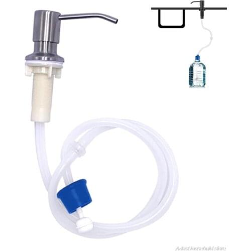 Kitchen Sink Soap Dispenser Stainless Steel Pump Head and Silicone Extension Tube Set Replacement Liquid Soap Bottle wholesales