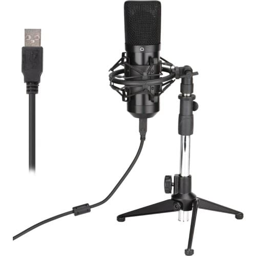 FREEBOSS FB-W02 Professional Wired Condenser Microphone Recording Microphone USB Computer Microphone with Table Microphone Stand