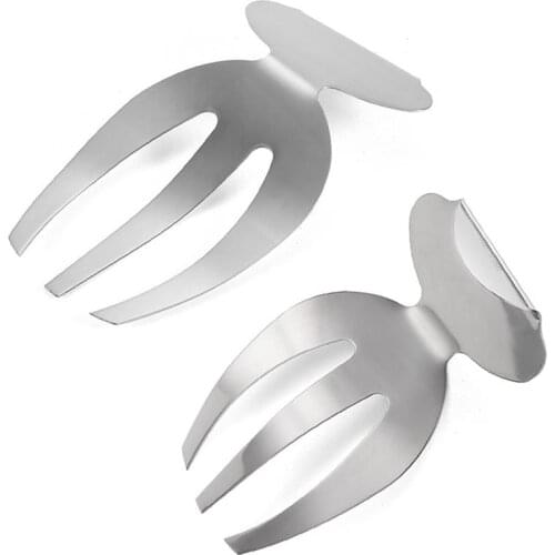 Kapmore 1 Pair Stainless Steel Salad Claw Salad Hands Fruit Vegetable Salad Server Kitchen Tool For Home Restaurant Party