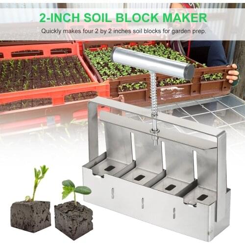 KKmoon Handheld Soil Blocker 2-Inch Soil Block Maker Soil Blocking Tool with Dibbles Dibbers for Garden Prep