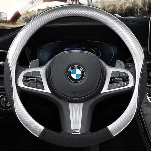 Carbon Fibre Leather Car Steering Wheel Cover for BMW X1 X2 X3 X4 E84 F84 F39 E83 F25 G01 F97 F26 G02 F98 Auto Accessories