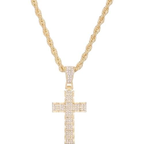 2021 24 inch Trendy Cross Necklace Pendant for Women Satellite Chain Danity Stainless Steel Layered Wholesale Jewelry