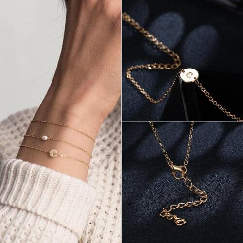 Fashion Gold Color Letter Bracelet & Bangle For Women Adjustable Name Bracelets Jewelry Female Gift Pulseras Mujer