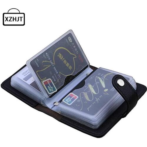 Fashion PU Leather 24 Bits Id Card Holder Multifunction Business Bank Card Case Men Women Credit Passport Rfid Purse Wallet Bag