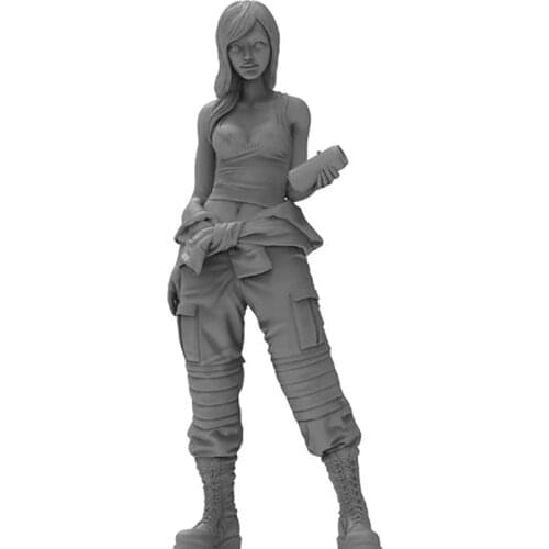 Unassambled 1/16 modern girl stand with glass Resin figure miniature model kits Unpainted