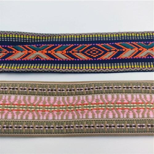 New Jacquard webbing Width is 5cm Embroidery National Lace Fabric Webbing For Clothes DIY Handmade Ribbon Accessory For Craft