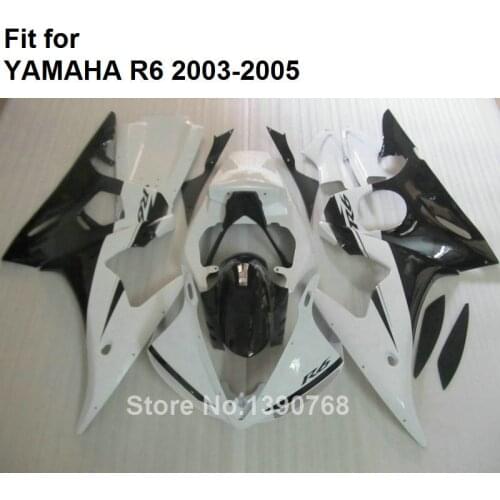 ABS plastic fairing for Yamaha fairings YZFR6 2003 2004 2005 white black bodywork parts fairing kit YZF R6 03 04 05 BC45