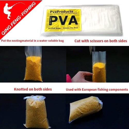 50PCS Carp Fishing PVA Bags Fast Dissolving Environmental Fishing Material Tackle Carp Bait Bags 5*10cm 7*10cm etc