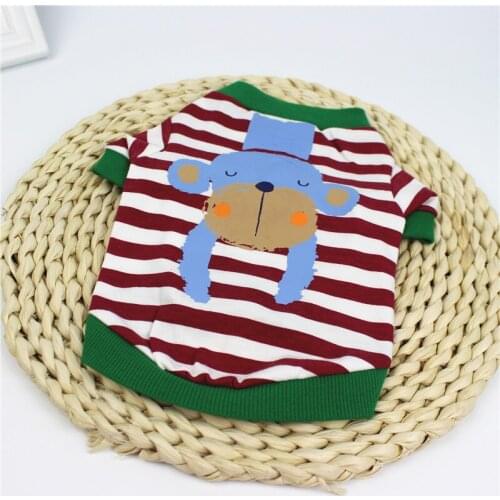 Spring/Summer Pet Products Dog Clothes Pets Coats Soft Cotton Puppy Dog Coat Clothes With Monkey Cute Cartoon Pattern XS-XL 017H