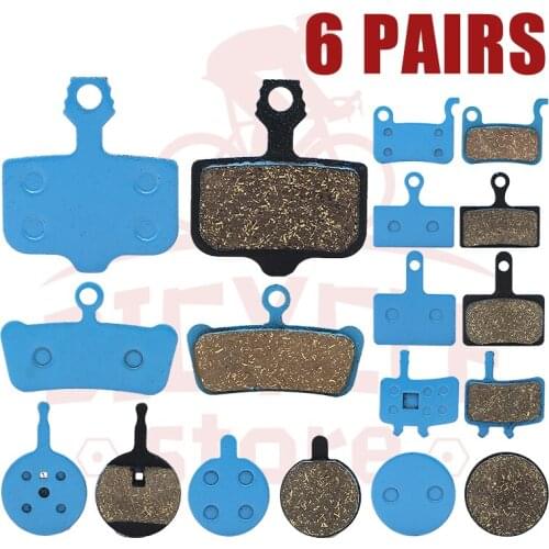6 Pairs (12pcs) Multi-Copper Bicycle Disc Brake Pads Blue MTB Bike Brake For SHIMANO TEKTRO TPR AVID ZOOM Cycling Accessories