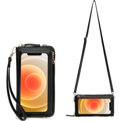 Women Touch Screen Wristlet Phone Handbag RFID Protection Small Shoulder Bag Female Casual Crossbody Purse Travel Shopping Tote