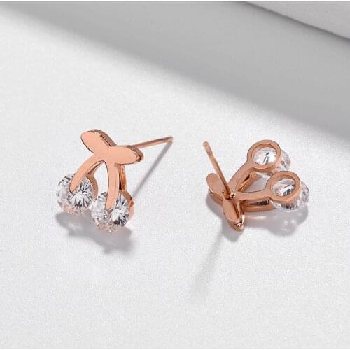 YAOLOGE For Women New 316L Stainless Steel Gold Color Bowknot Rhinestone Stud Earrings 2021 Trend Fashion Gift Jewelry Wholesale