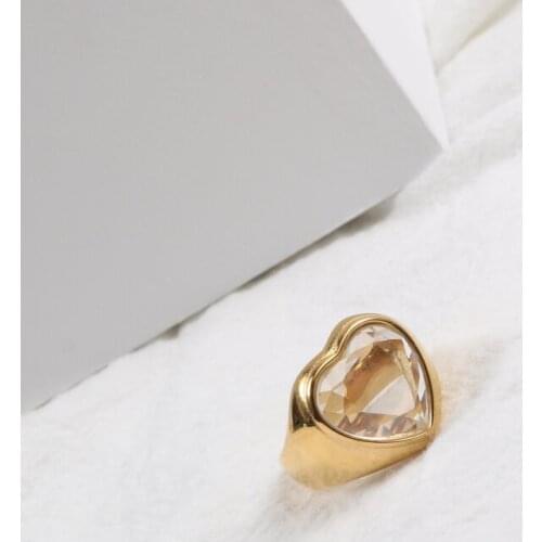 Stainless Steel Punk Irregular Design Zircon Temperament Ring Gift For Womens Wedding Boho Accessories 2021 Trends Jewellery