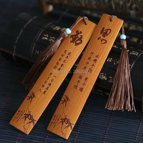 100pcs Chinese Style Vintage Tassels Bamboo Bookmark Birthday Party Favor Back To School Gifts