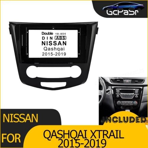 2/1Din Car Radio Player DVD Frame Audio Fitting Adaptor Dash Trim Facia Panel 10 inch For NISSAN Qashqai Xtrail 2015-2019 Double