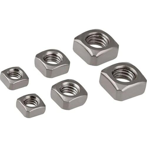 2Pcs-30Pcs Square Nuts M3 M4 M5 M6 M8 M10 M12 Metric Quad Nuts Locking 304 Stainless Steel