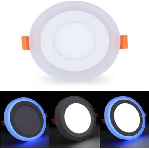 20pcs 6W LED Panel Light Double Color Cold White Blue Ceiling Panel LED Downlight AC85-265V Driver Included