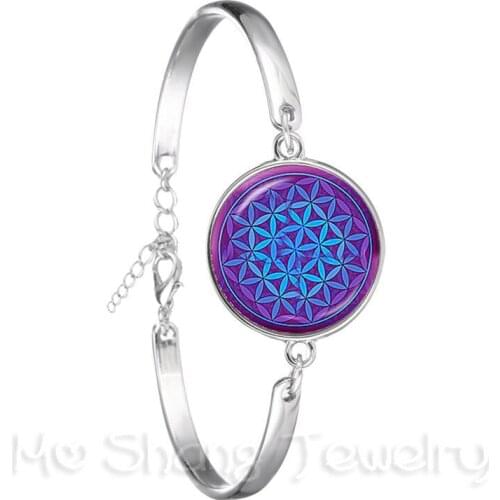2018 New OM Yoga Chain Bracelet Classic Chakra Mandala Glass Jewels Sacred Geometric Blue Flower Gift For Friends Brithday Gift