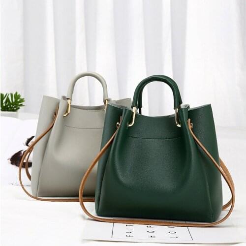 2019 New Womens PU Bags Buckets Bags Tide Korean Simple Joker Lady Messenger Bag Shoulder Bag ladies hand bags PU leather bag