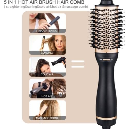 2021 New Style Warm-Air Comb Multifunctional Electric Hairdryer Wet And Dry Dual Use Five-In-One Blowing Comb