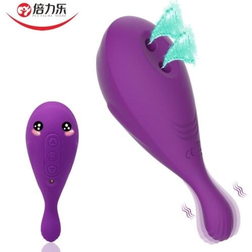 8 Speeds Clitoris Sucking Vibrator G-spot Vagina Vibrating Dildo Whale Shape Double Suction Vibrator Adult Sex Toys For Women