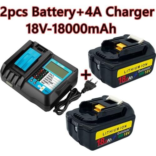 2021 new bl1860 rechargeable battery 18 V 18000mah Makita Li ion 18 V battery bl1840 bl1850 bl1830 bl1860b LXT 400 + charger