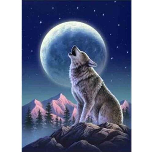 Kexinzu Full Square Round Drill 5D DIY Diamond Painting "Animal Wolf" 3D Embroidery Cross Stitch Mosaic Home Decor Gift