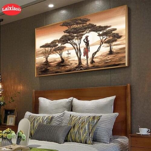 5D DIY Diamond Painting Abstract retro art, african woman, landscape cross stitch full square/round diamond embroidery mosaic